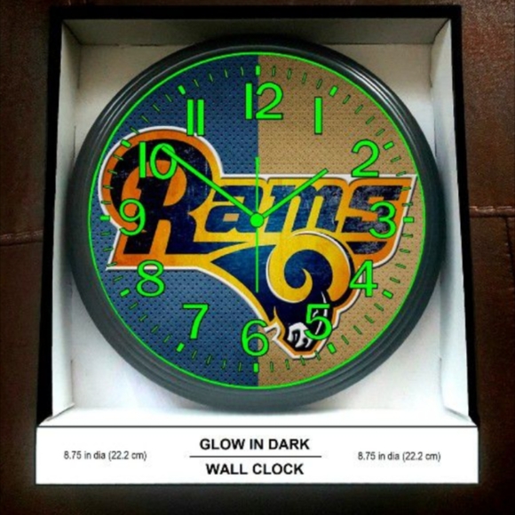 Rams NFL Glow in the Dark Walk Clock New in Box - Picture 2 of 2
